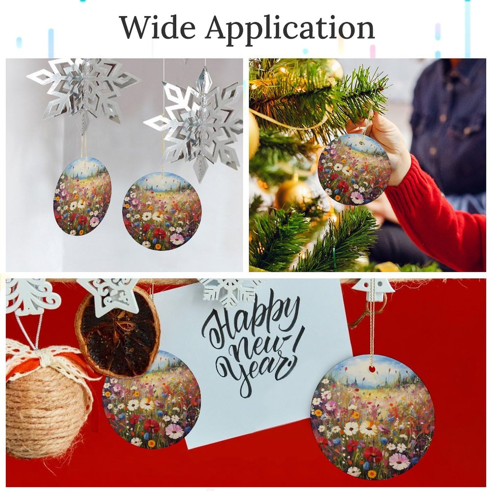 Amazon.com: 2023 Christmas Ornaments Wild Flowers Leaves Porcelain